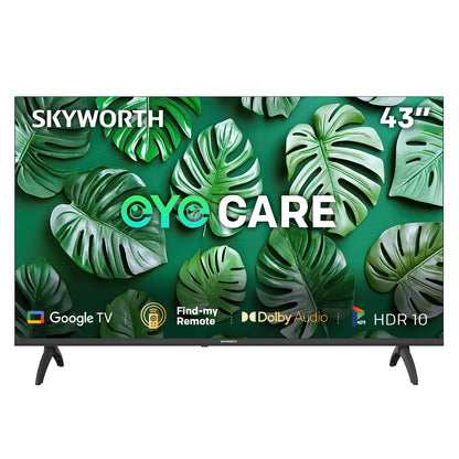 Alona.com.au Appliances > TV > TVs & Accessories SKYWORTH 43" E5500H EyeCare Smart Google TV, 1080P FHD, HDR10 HLG, Find-My Remote, AI Picture Processing, Dolby Audio, Screen Casting, Bezel Less Design, Voice Control