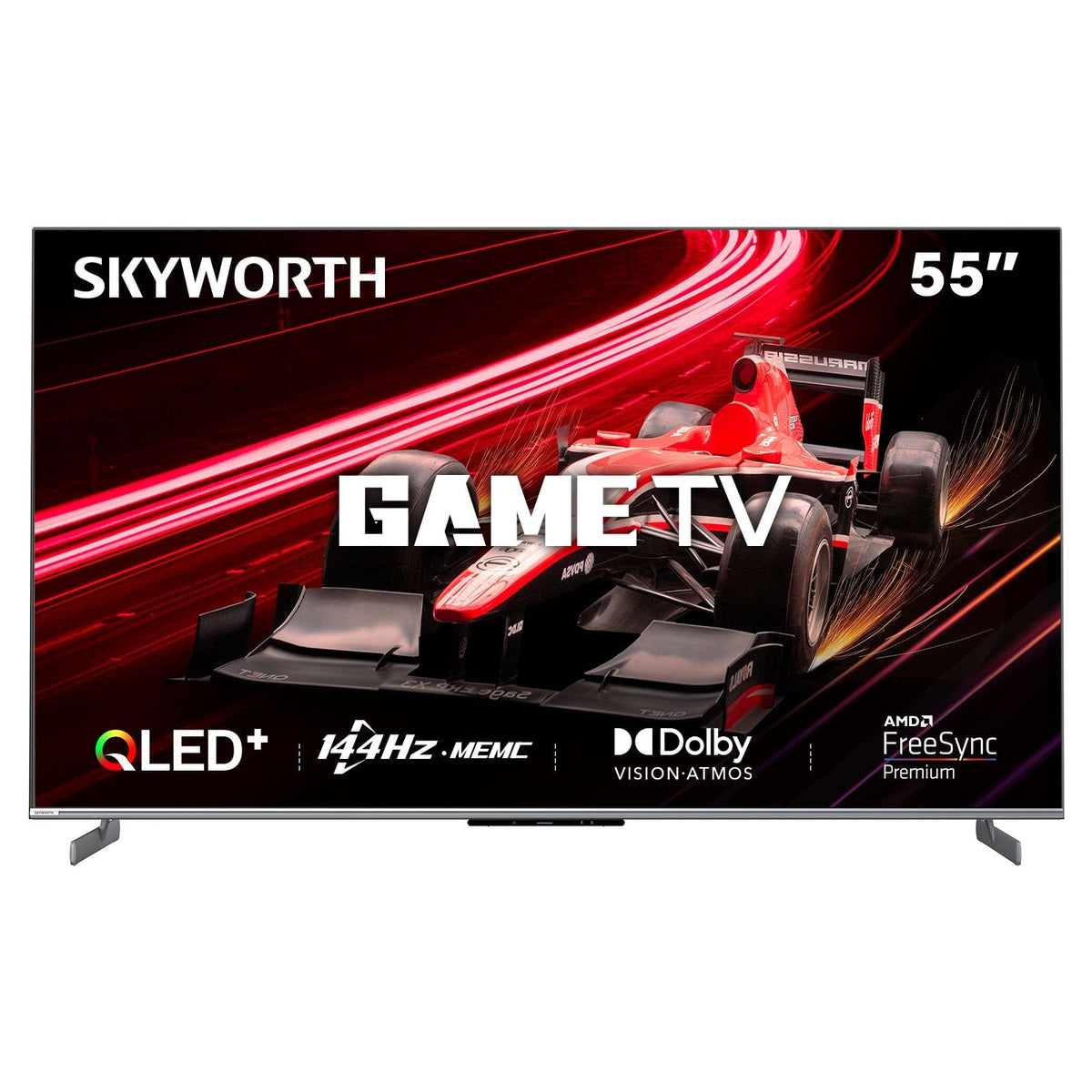 Alona.com.au Appliances > TV > TVs & Accessories SKYWORTH 55" MagicSound Google TV, 144Hz UHD QLED+, 2.1.2 Sound, Built-in Subwoofer, Dolby Vision+Atmos, Eyecare TV, Find-my remote, Q7700G
