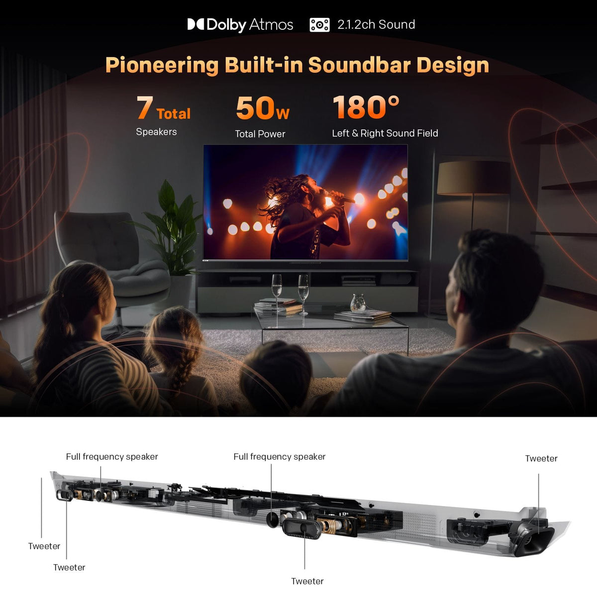 Alona.com.au Appliances > TV > TVs & Accessories SKYWORTH 55" MagicSound Google TV, 144Hz UHD QLED+, 2.1.2 Sound, Built-in Subwoofer, Dolby Vision+Atmos, Eyecare TV, Find-my remote, Q7700G