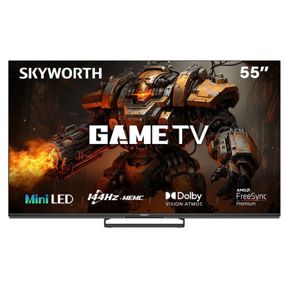 Alona.com.au Appliances > TV > TVs & Accessories SKYWORTH 55" X8700G MagicSound Google TV, 144Hz UHD QD-Mini LED, 2.1.2 Sound, Built-in Subwoofer, Dolby Vision+Atmos, Gaming TV, Find-My Remote