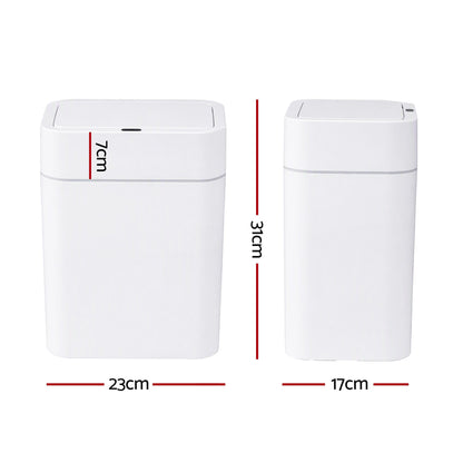 Alona.com.au Home & Garden > Kitchen Bins > Automatic Bins Artiss Rubbish Bin 12L 2-Pack Sensor Kitchen Automatic Motion Touchless White
