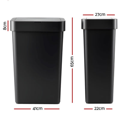 Alona.com.au Home & Garden > Kitchen Bins > Automatic Bins Artiss Rubbish Bin 50L Sensor Kitchen Automatic Motion Plastic Touchless Black