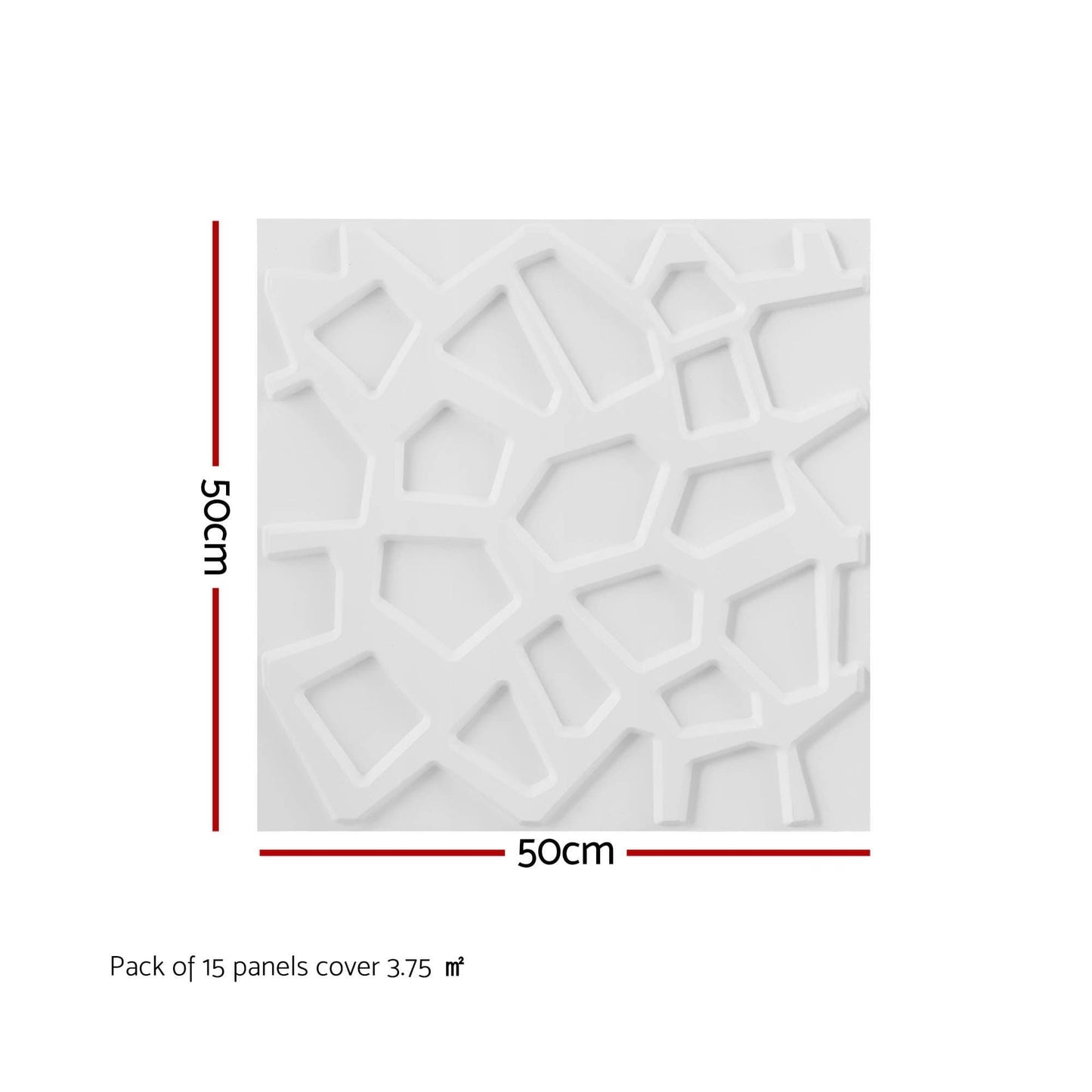 Artiss 3D Wall Panels PVC Decorative Panels 50x50cm Set of 15 Feature Wall Poly