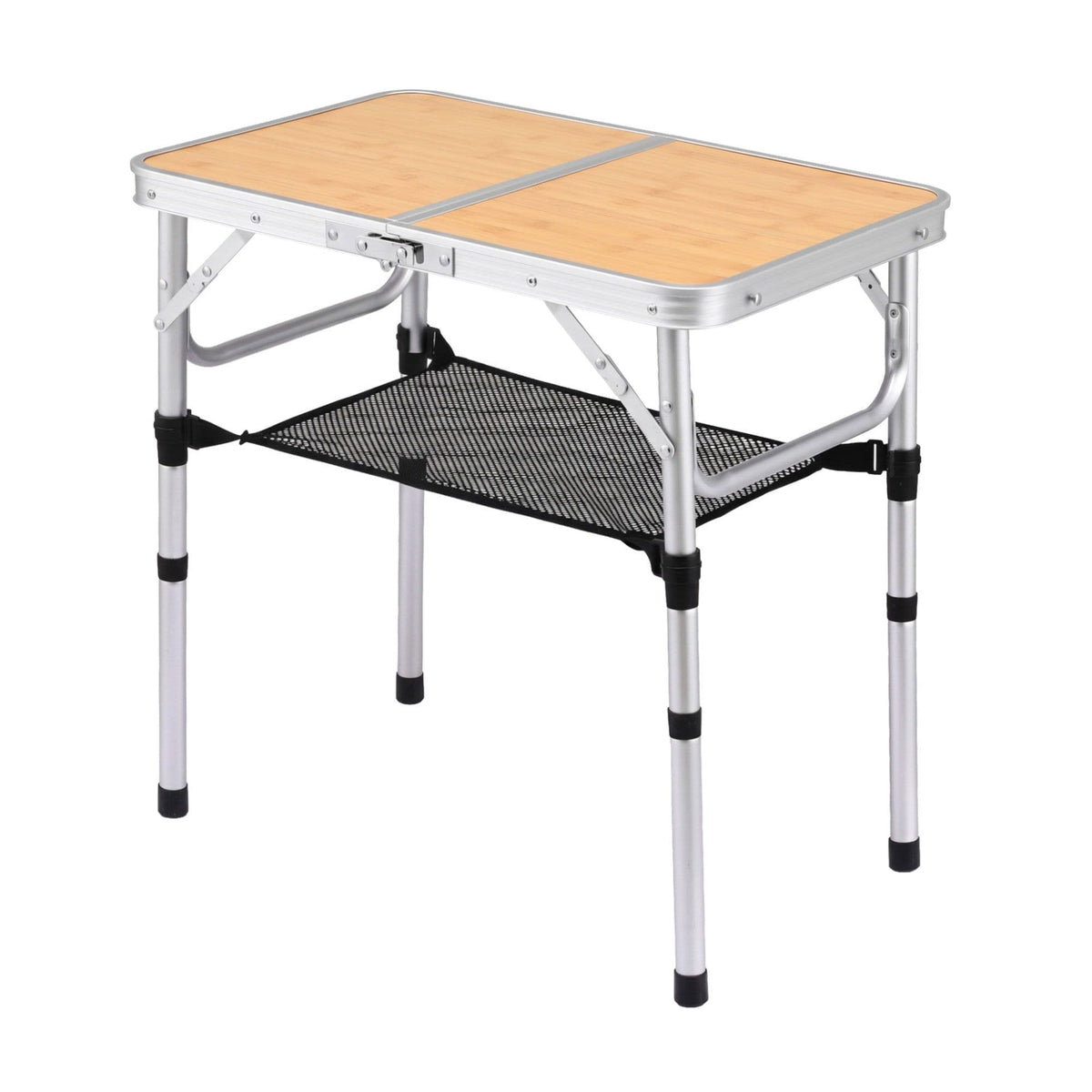 Alona.com.au Outdoor Recreation > Camping > Camp Furniture Weisshorn Folding Camping Table Adjustable Aluminium 60 x 40 cm Wood Grain