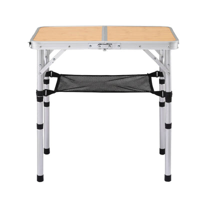 Alona.com.au Outdoor Recreation > Camping > Camp Furniture Weisshorn Folding Camping Table Adjustable Aluminium 60 x 40 cm Wood Grain
