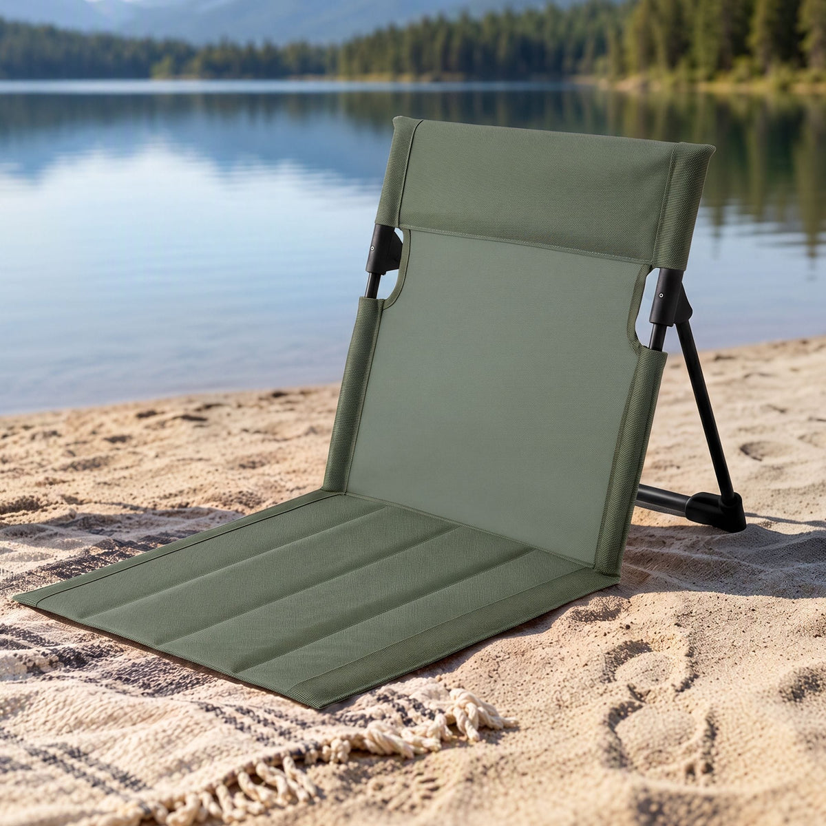 Alona.com.au Outdoor Recreation > Camping > Camp Furniture Weisshorn Foldable Camping Chair Oxford Aluminum Alloy Backrest 70kg Green