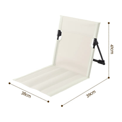 Alona.com.au Outdoor Recreation > Camping > Camp Furniture Weisshorn Foldable Camping Chair Oxford Aluminum Alloy Backrest 70kg Beige