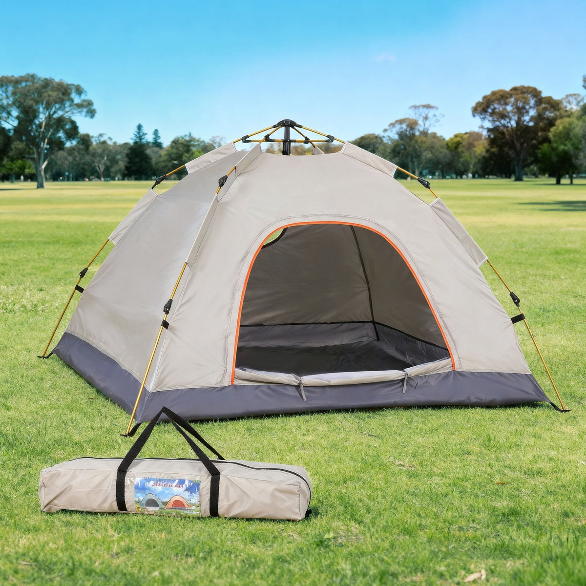 Weisshorn Outdoor Recreation > Camping > Tents Weisshorn Camping Tent Instant Tent Pop up 2 Person Outdoor Hiking Tents Hiking Beige
