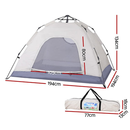 Weisshorn Camping Tent Instant Tent Pop up 2 Person Outdoor Hiking Tents Hiking Beige