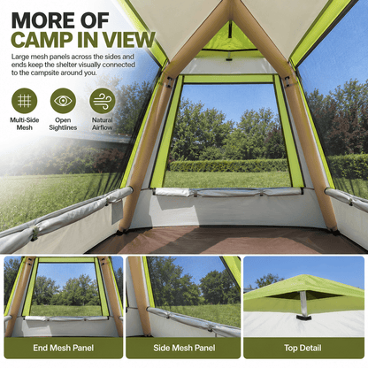Weisshorn Inflatable Mesh Gazebo Tent, Air-Frame with Extendable Canopy