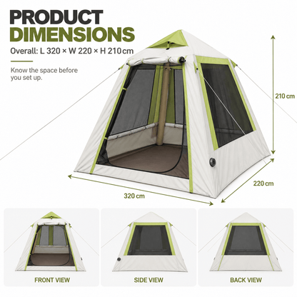 Weisshorn Inflatable Mesh Gazebo Tent, Air-Frame with Extendable Canopy
