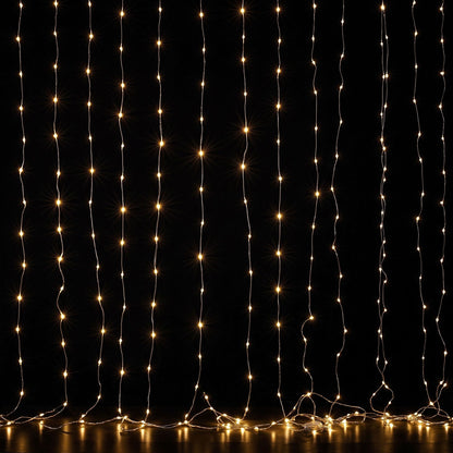 Jingle Jollys Occasions > Christmas > Outdoor Decorations & Lights Jingle Jollys 3X3M Christmas Lights Curtain String Light 300 LED Warm White