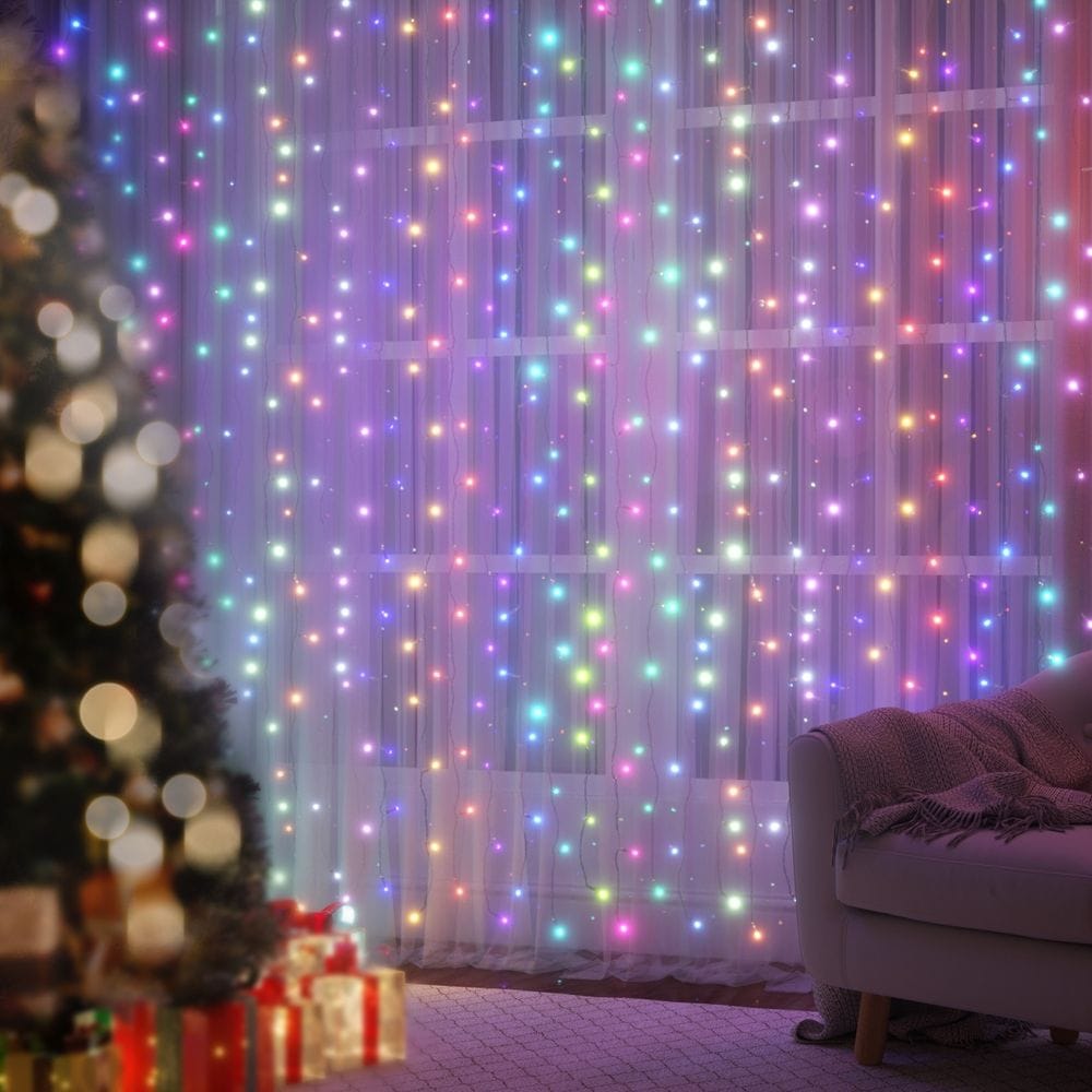 Jingle Jollys Occasions > Christmas > Outdoor Decorations & Lights Jingle Jollys 6x3m Christmas Curtain Lights 960 LED RGB Remote Hanging Fairy Backdrop