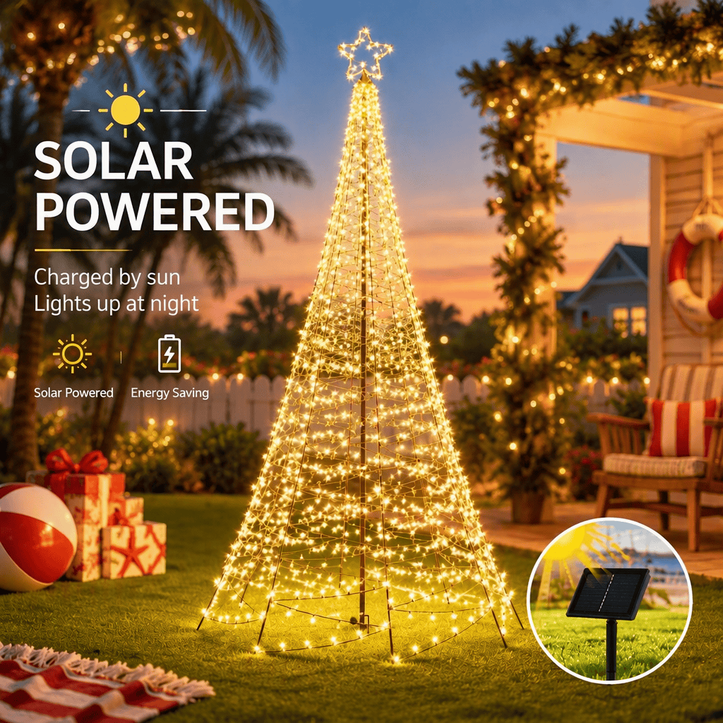 Jingle Jollys Occasions > Christmas > Outdoor Decorations & Lights Jingle Jollys Solar Christmas Tree 3.6m 800 LED Net Lights Xmas Trees Decoration