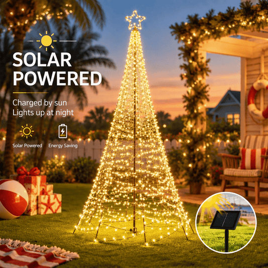 Jingle Jollys Occasions > Christmas > Outdoor Decorations & Lights Jingle Jollys Solar Christmas Tree 3.6m 800 LED Net Lights Xmas Trees Decoration