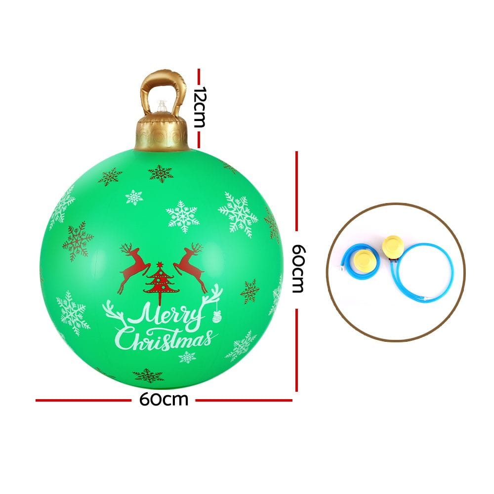 Jingle Jollys Occasions > Christmas > Christmas Decorations Jingle Jollys Christmas Inflatable Ball Bauble 60cm Outdoor Decoration Green