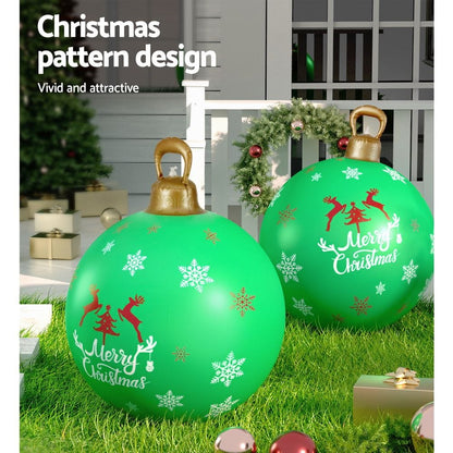 Jingle Jollys Occasions > Christmas > Christmas Decorations Jingle Jollys Christmas Inflatable Ball Bauble 60cm Outdoor Decoration Green