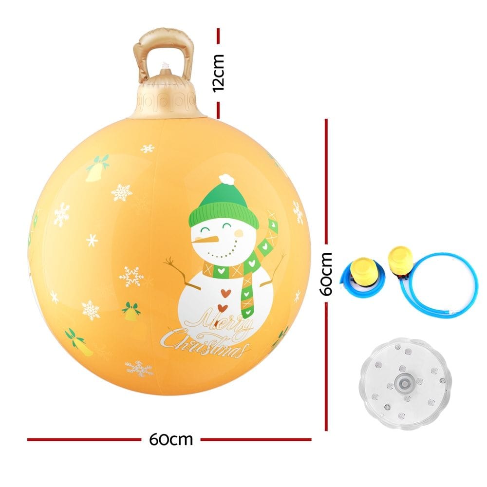Jingle Jollys Occasions > Christmas > Christmas Decorations Jingle Jollys Christmas Inflatable Ball 60cm Led Illuminated Snowman Xmas Decor
