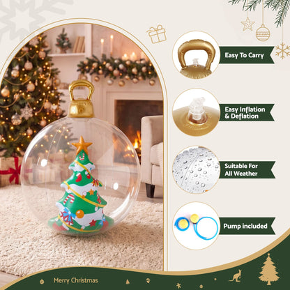Jingle Jollys Occasions > Christmas > Christmas Decorations Jingle Jollys Christmas Inflatable Ball 60cm Tree Decoration Giant Bauble Clear