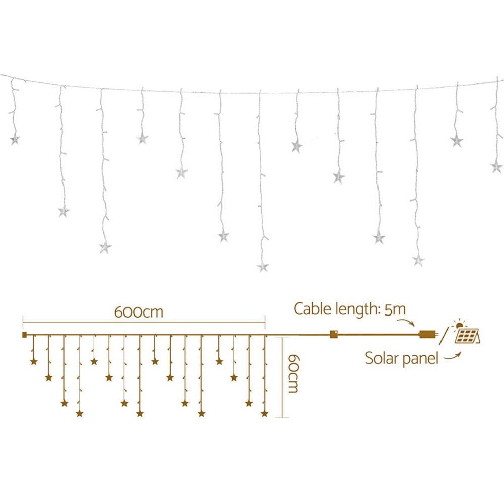 Jingle Jollys Occasions > Christmas > Outdoor Decorations & Lights Jingle Jollys 6M Christmas Icicle Lights String Light 160 LED Solar Powered Warm