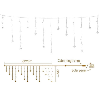 Jingle Jollys Occasions > Christmas > Outdoor Decorations & Lights Jingle Jollys 6M Christmas Icicle Lights String Light 160 LED Solar Powered Warm