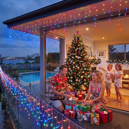 Jingle Jollys Occasions > Christmas > Outdoor Decorations & Lights Jingle Jollys 12.5M Solar Christmas Lights Icicle String Light Multi Colour