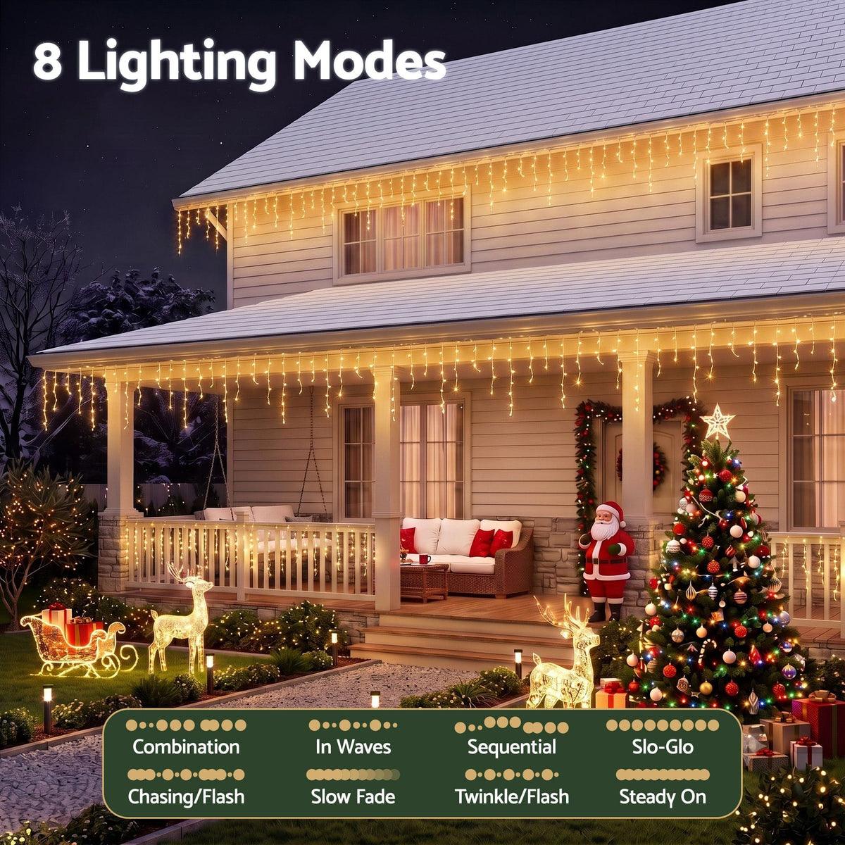 Jingle Jollys Occasions > Christmas > Outdoor Decorations & Lights Jingle Jollys 12.5M Solar Christmas Lights Icicle String Light Warm White