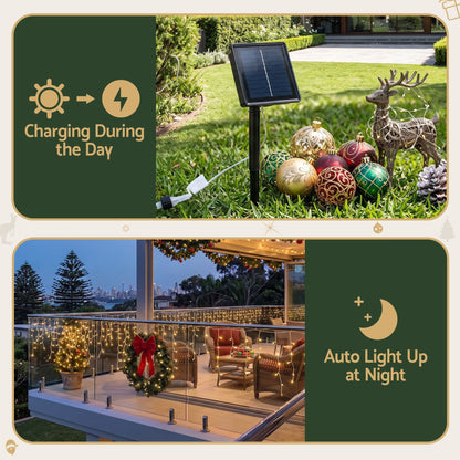 Jingle Jollys Occasions > Christmas > Outdoor Decorations & Lights Jingle Jollys 12.5M Solar Christmas Lights Icicle String Light Warm White