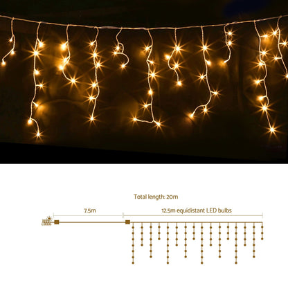 Jingle Jollys Occasions > Christmas > Outdoor Decorations & Lights Jingle Jollys 12.5M Solar Christmas Lights Icicle String Light Warm White