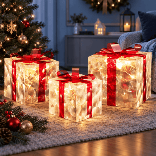 Jingle Jollys Occasions > Christmas > Christmas Wreaths & Garlands Jingle Jollys Christmas Lights 70 LED Fairy Light Gift Box 3pcs Decorations Red