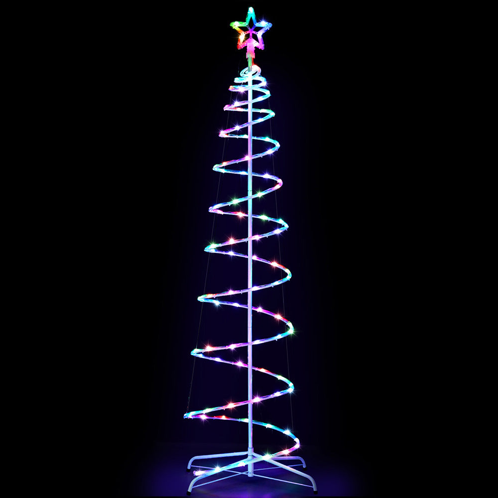 Jingle Jollys Christmas Tree 1.8m 100 RGB LED Rope Lights Xmas Trees Decoration