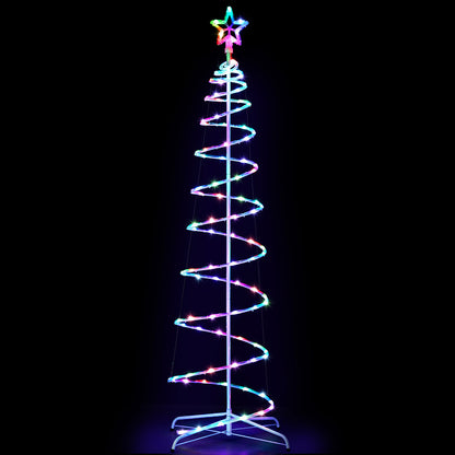 Jingle Jollys Christmas Tree 1.8m 100 RGB LED Rope Lights Xmas Trees Decoration