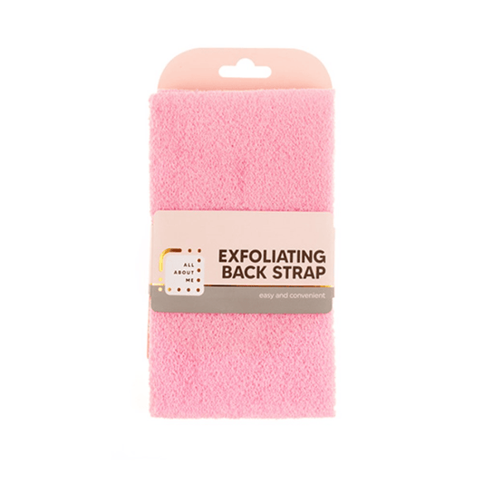 All About Me Bath Exfoliating Back Strap Scrub Shower Body Scrubber Brush Wash Clean 20x7.5cm