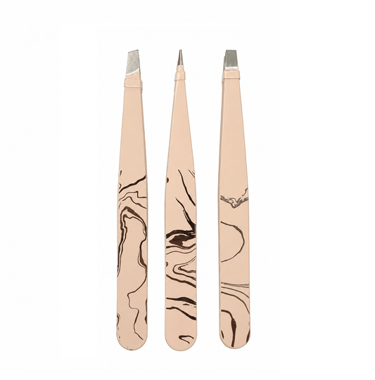 All About Me Beauty Tweezers Set 3pk 10cm Precision Eyebrow Hair Removal Tool Point Tip Slant
