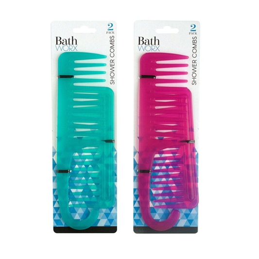 All About me Comb 2x Hair Comb Large Wide Tooth Comb Shower Curl Wet Detangling Salon With Hook