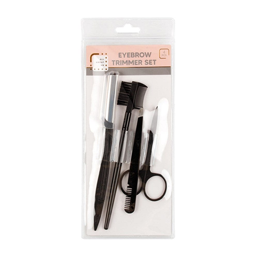 All About me Eyebrow Trimmer Set 4PCS Eyebrow Razor Set Trimmer Shaver Scissors Spooley Dermaplaning Tweezers