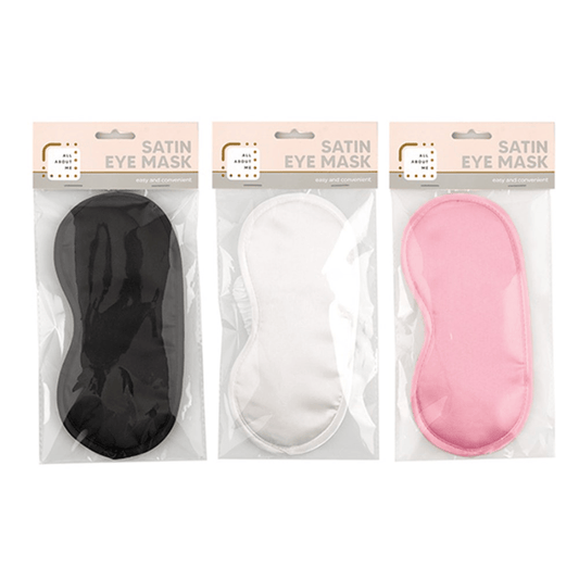 All About Me Eyemask Eye Mask Sleep Relaxing Pad Fold Blind Cover Satin Travel Soft Pink White Black