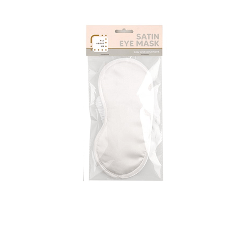 All About Me Eyemask White Eye Mask Sleep Relaxing Pad Fold Blind Cover Satin Travel Soft Pink White Black