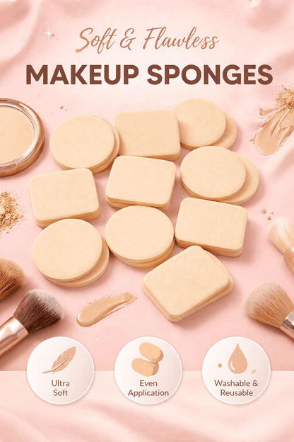 All ABout Me makeup sponge 12 Makeup Sponge Cosmetic Assorted Shapes Blend Foundation Contour Facial Puff