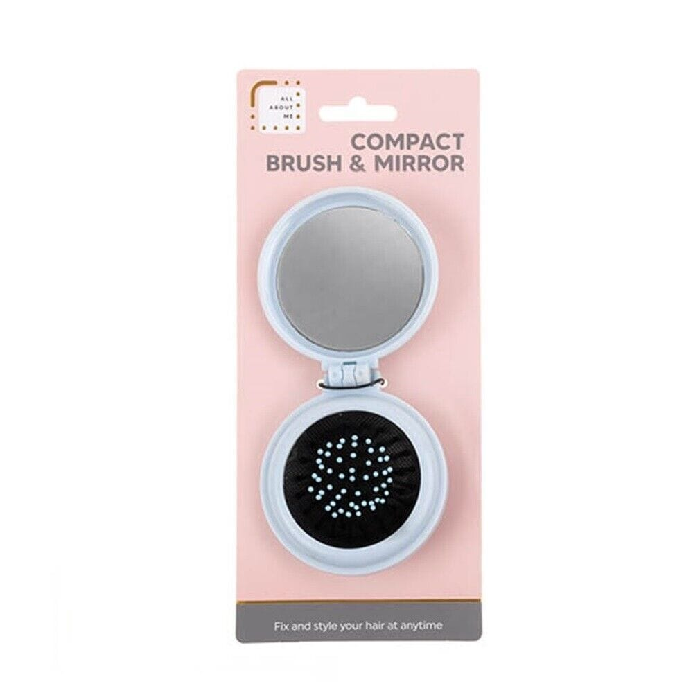 All about me Mirror Blue Pop Up Brush & Compact Mirror Easy To Keep In Purse Make Up Portable Pink Blue