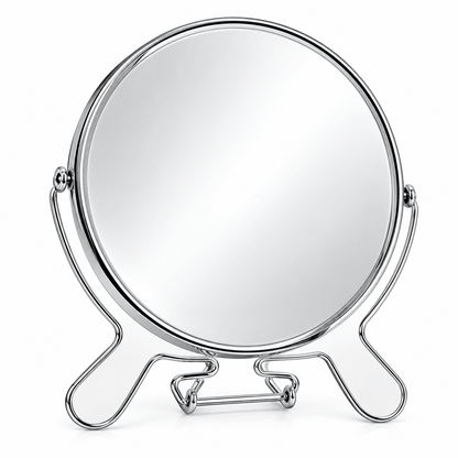 All About Me Mirror Mirror Double Faced 14cm Plain Magnified Stand Beauty Essentials 2 Sides Flip
