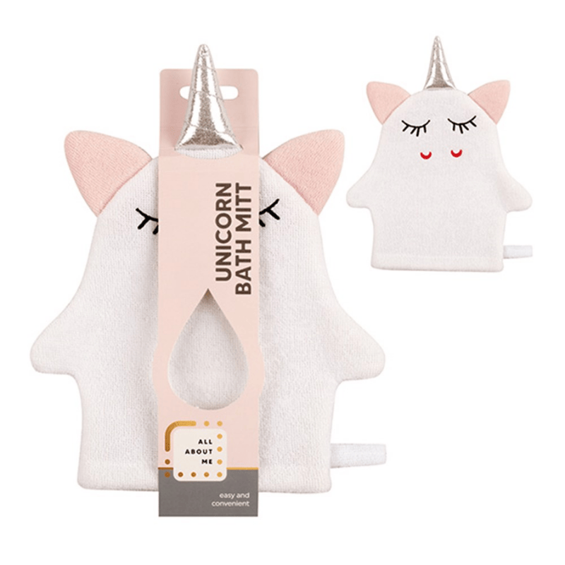 All About Me Unicorn Bath Mitt Novelty Bath Time Cotton Wash Cloth Kids Play Scrub Shower