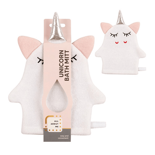 All About Me Unicorn Bath Mitt Novelty Bath Time Cotton Wash Cloth Kids Play Scrub Shower