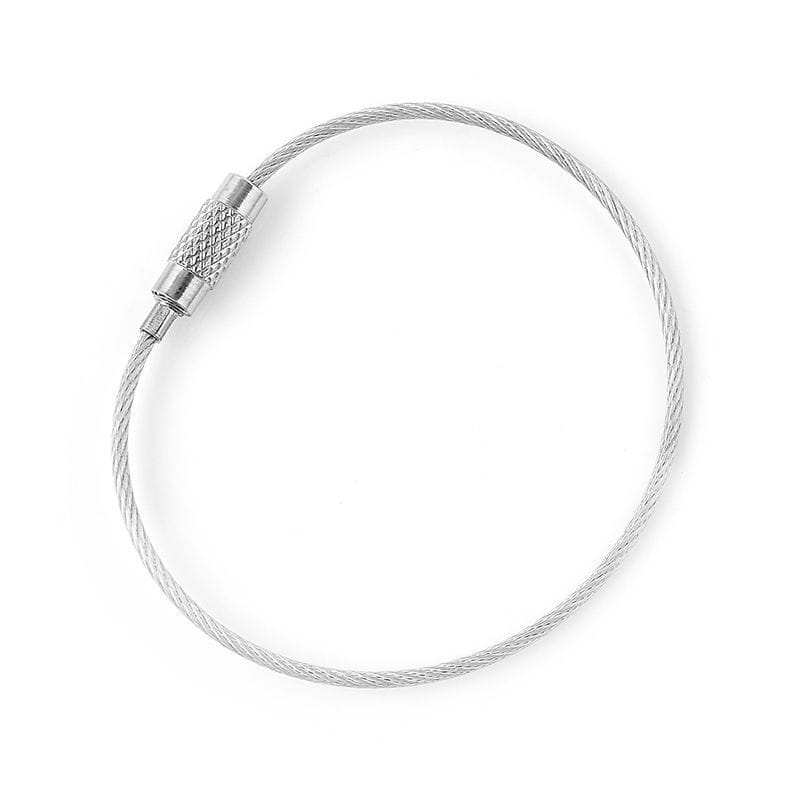 Alona.com.au 15pcs Stainless Steel Wire Rope Keychain KeyRing Cable For Outdoor Hiking Sports