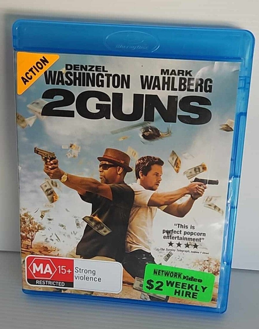 Alona.com.au 2 Guns Blu-ray Region B Mark Wahlberg Denzel Washington free post