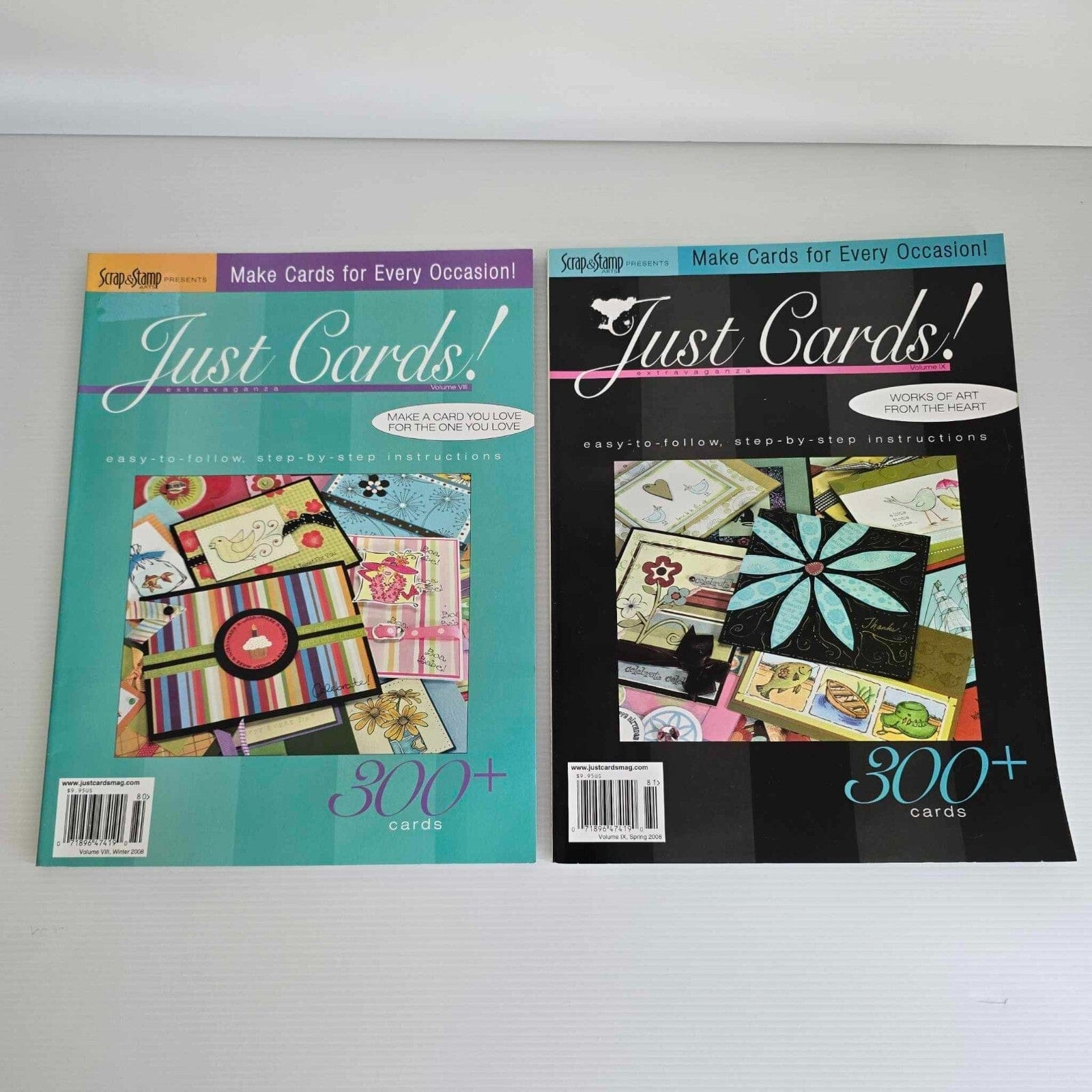 Alona.com.au 2x Just Cards Vol 8 and 9 Cardmaking Crafts Scrapbooking Invitations School Arts