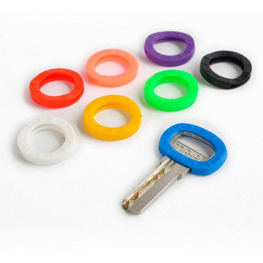 Alona.com.au 32pcs Bright Colors Hollow Silicone Flexible Elastic Key Cap Covers Case Keyring