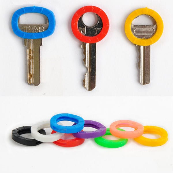 Alona.com.au 32pcs Bright Colors Hollow Silicone Flexible Elastic Key Cap Covers Case Keyring