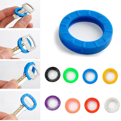 Alona.com.au 32pcs Bright Colors Hollow Silicone Flexible Elastic Key Cap Covers Case Keyring