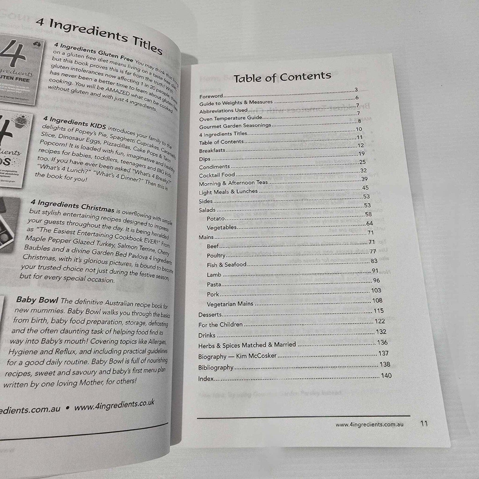 Alona.com.au 4 Ingredients Cookbook Gluten Free Herb It Up - McCosker & Bermingham Lot of 3